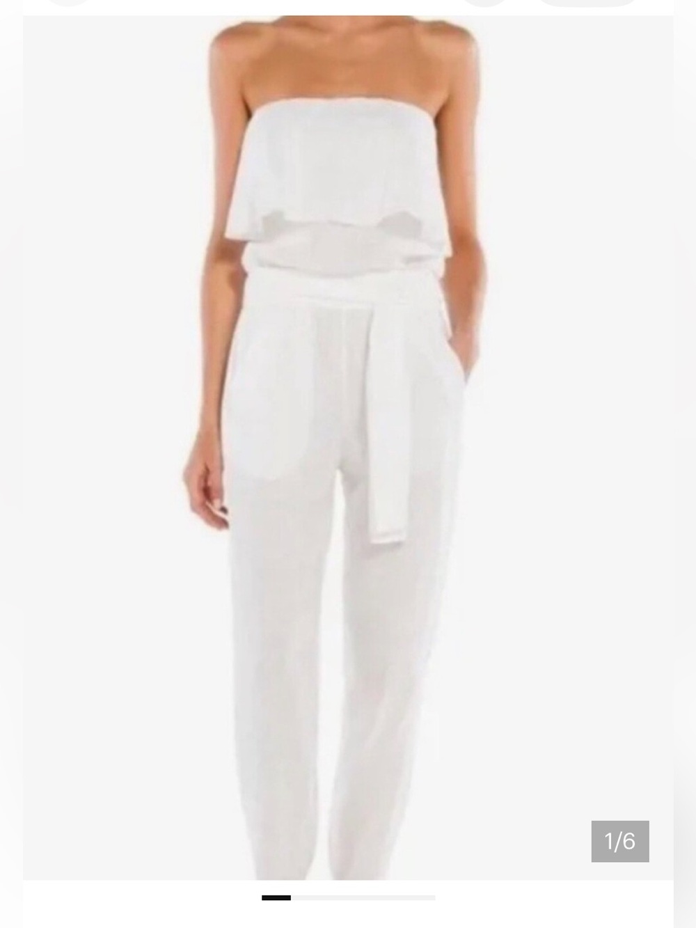 VIX Paula Hemanny Off White cream linen Jumpsuit Medium